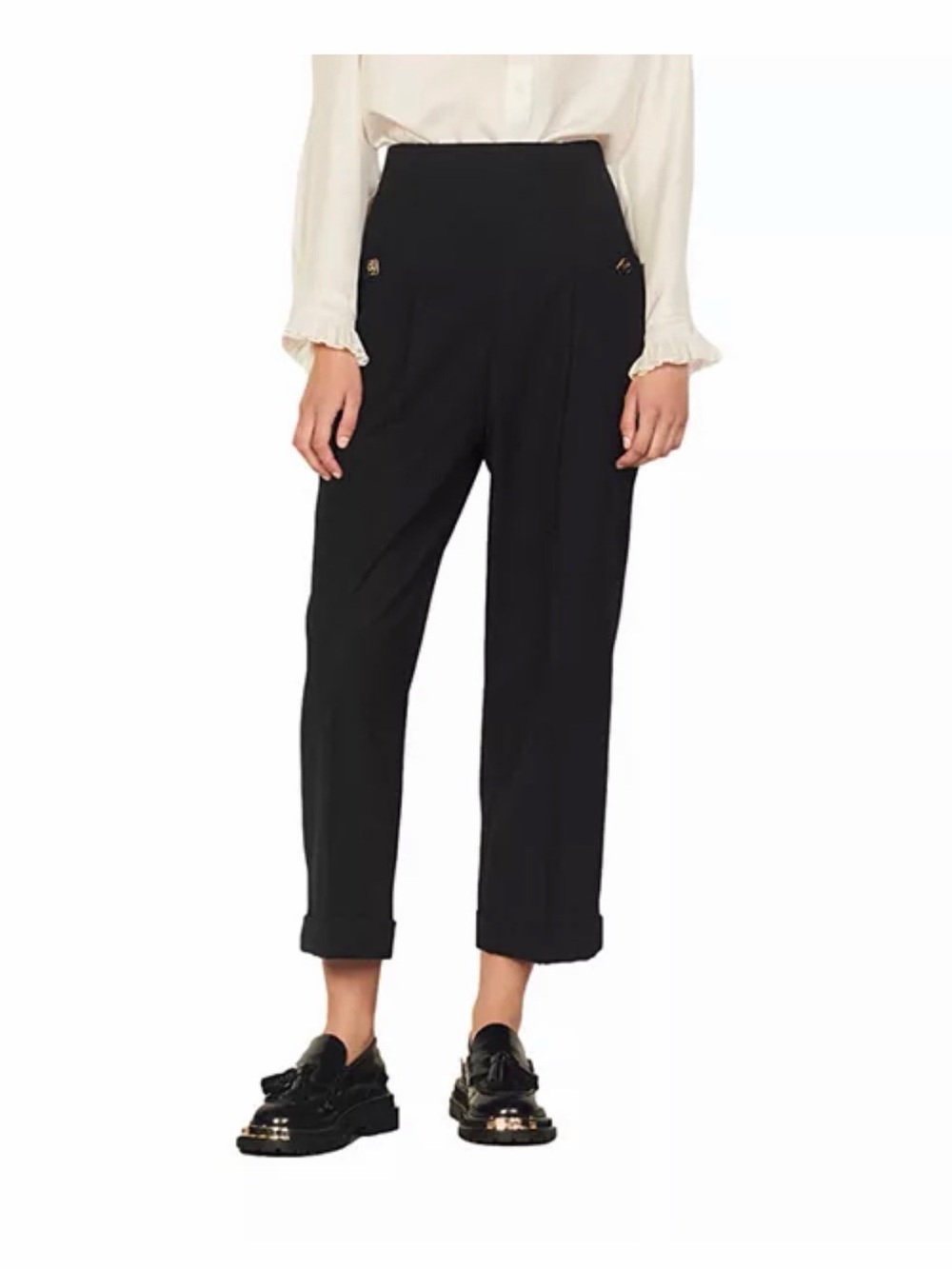 Sandro Cuffed Gary Pants- Black